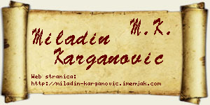 Miladin Karganović vizit kartica